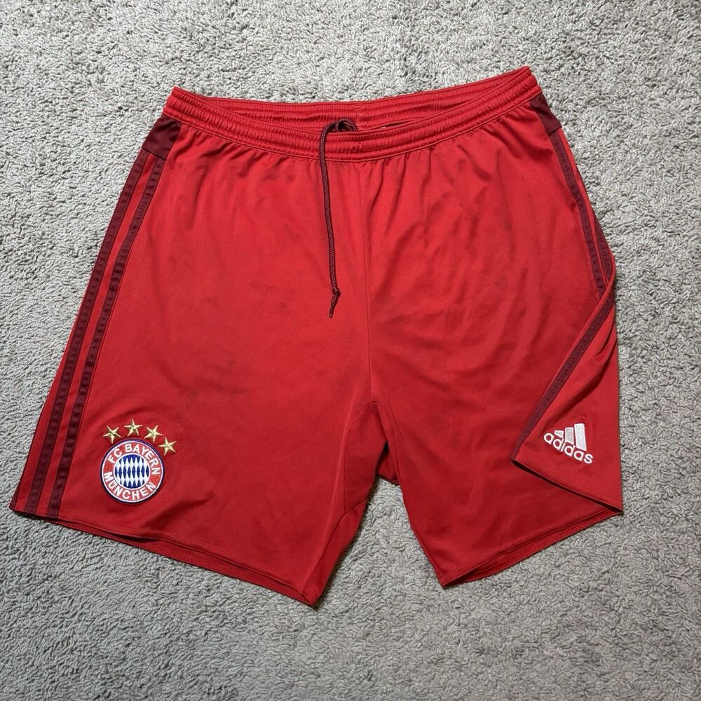 FC Bayern Munich Adidas Soccer Shorts Red Men's Size Large Football Training